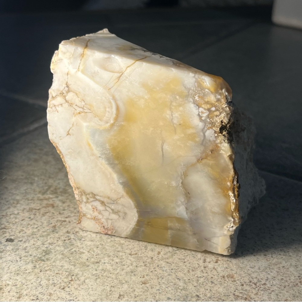 Natural Yellow and Cream Decorative Stone Accent